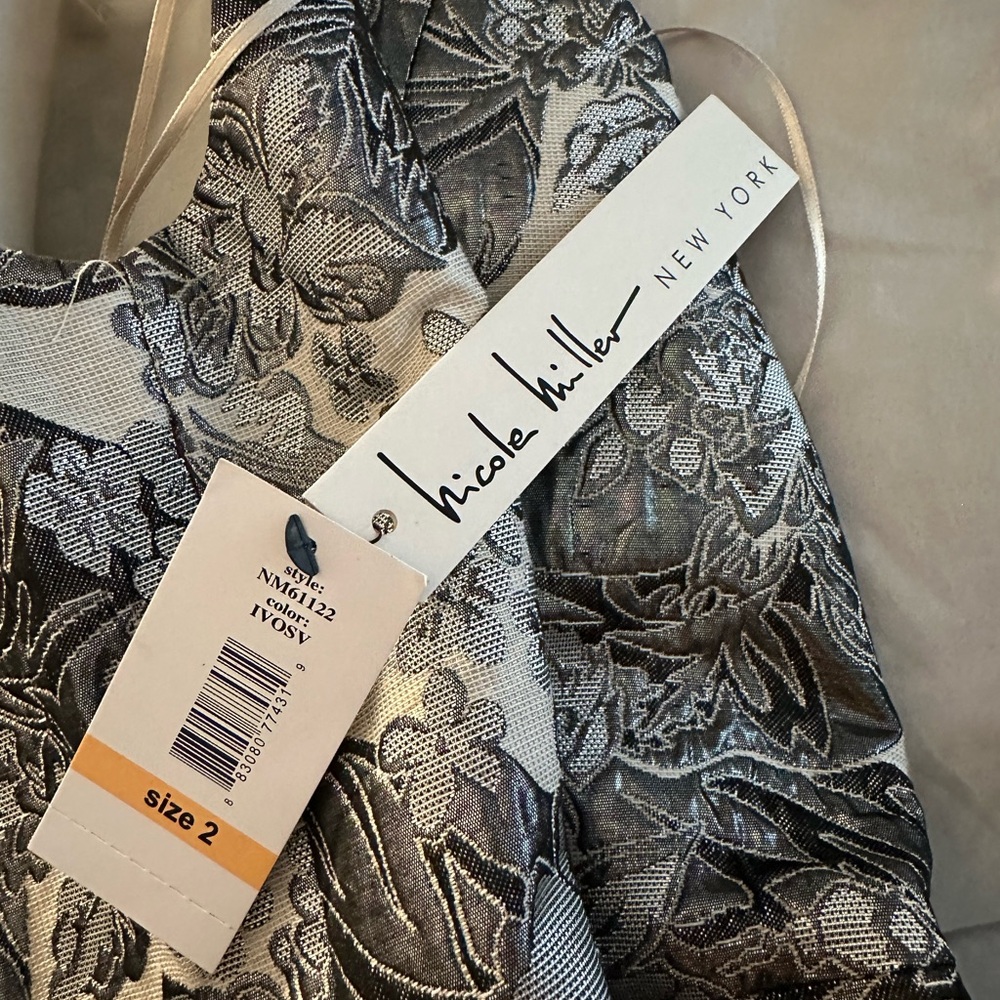 Nicole Miller Metallic Floral Dress